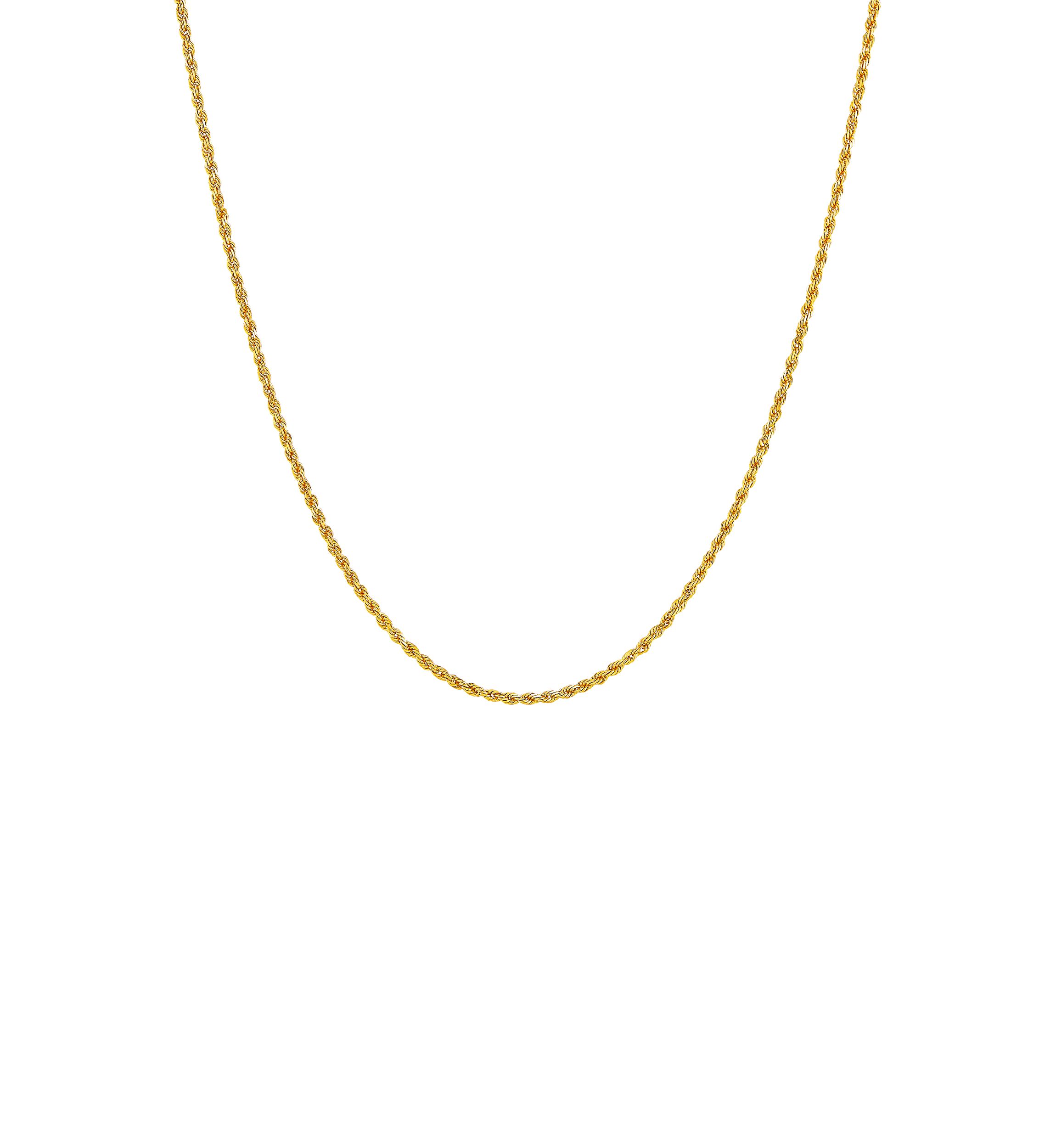 14K Yellow Gold Solid Glitter Chain