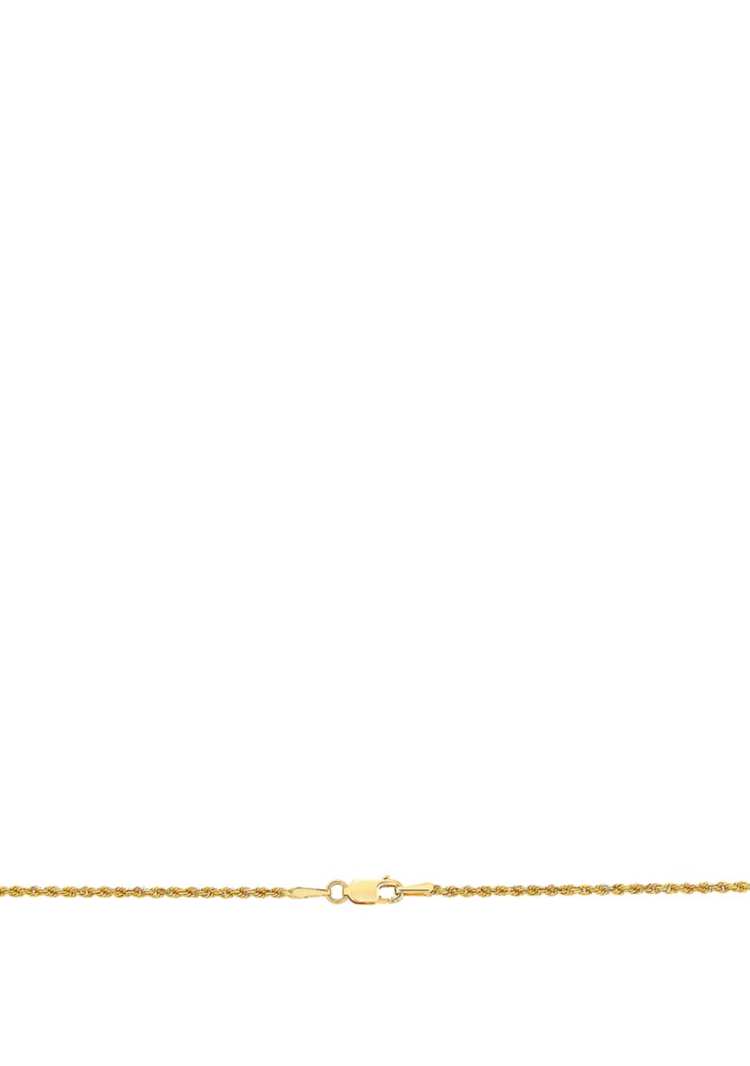 14K Yellow Gold Solid Glitter Chain