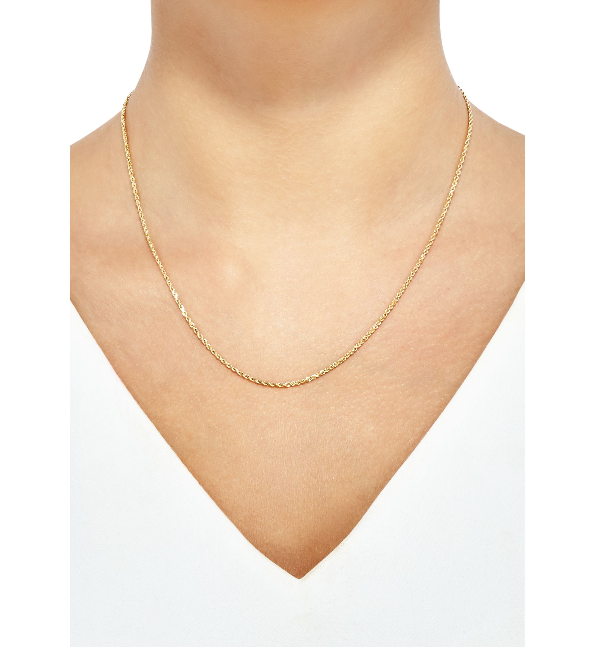14K Yellow Gold Solid Glitter Chain
