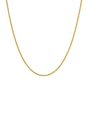 Belk & Co Solid Glitter Necklace in 14K Yellow Gold, 18 in