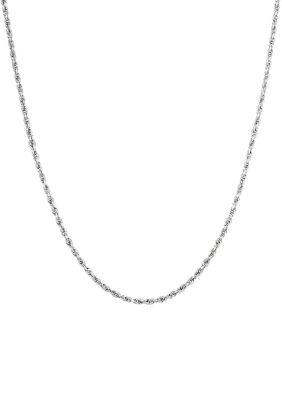 Belk & Co Solid Rope Chain Necklace in 14K White Gold
