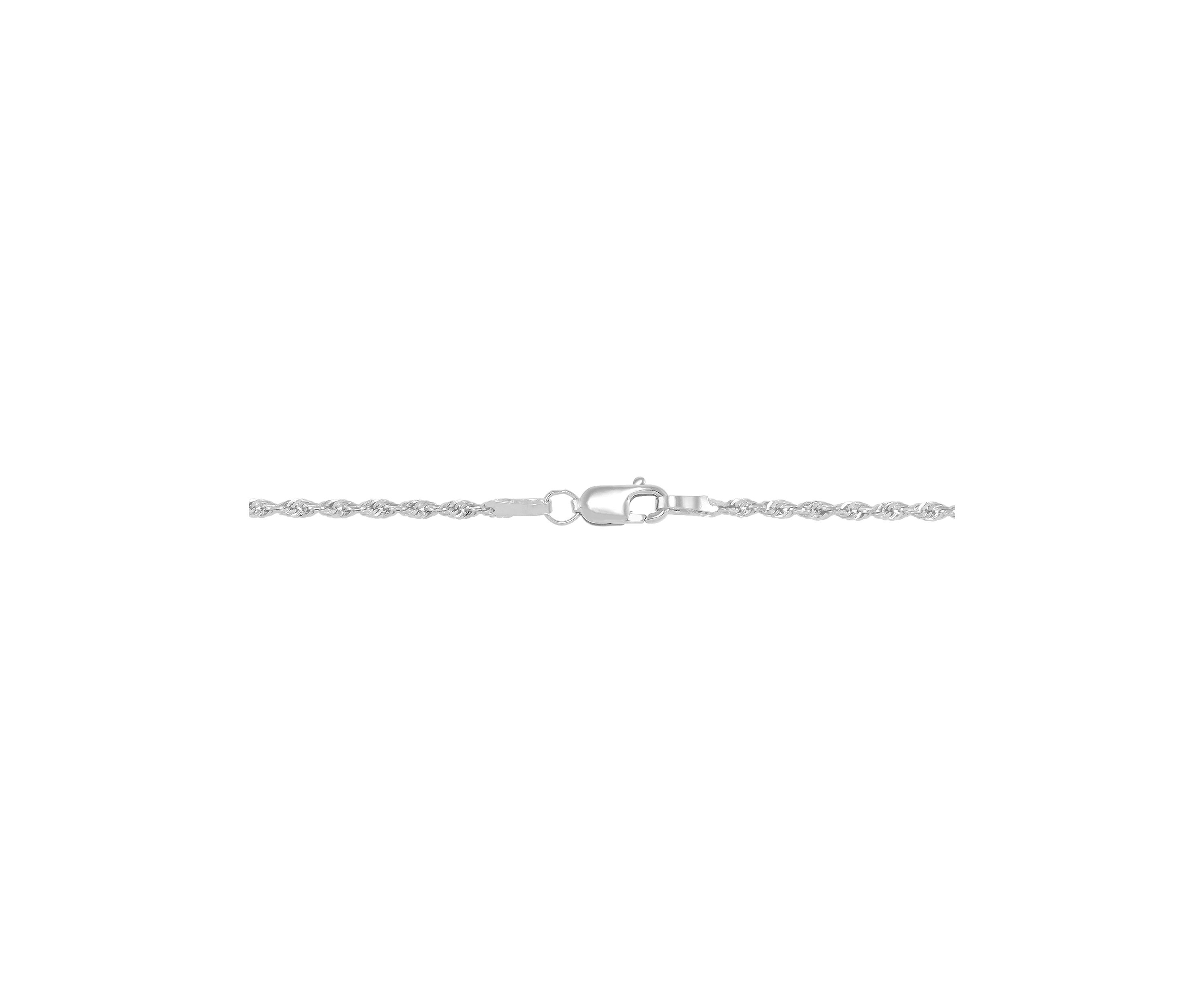 Solid Rope Chain Necklace in 14K White Gold