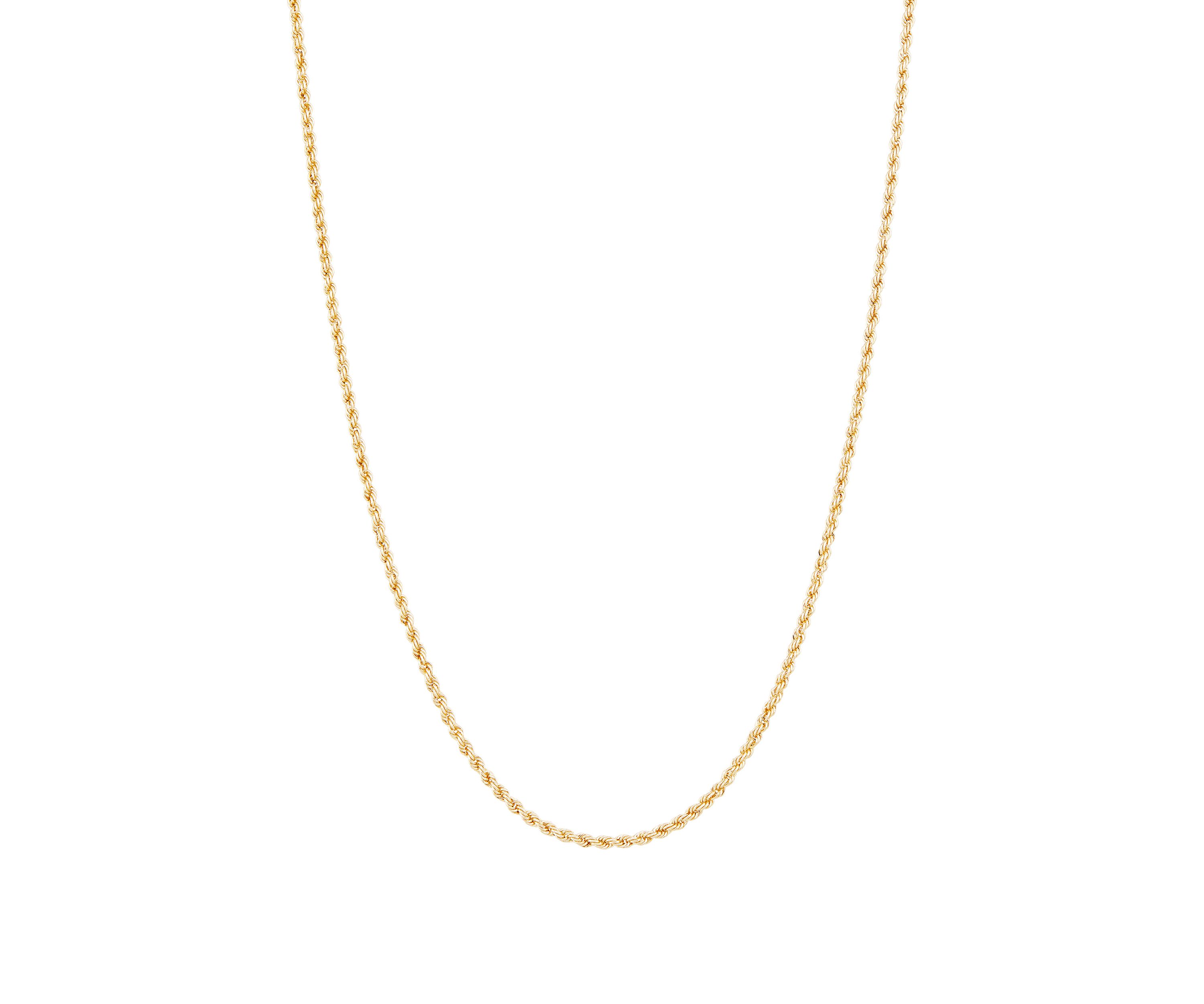 Kids Heavy Hollow Glitter Rope Chain Necklace in 14K Yellow Gold