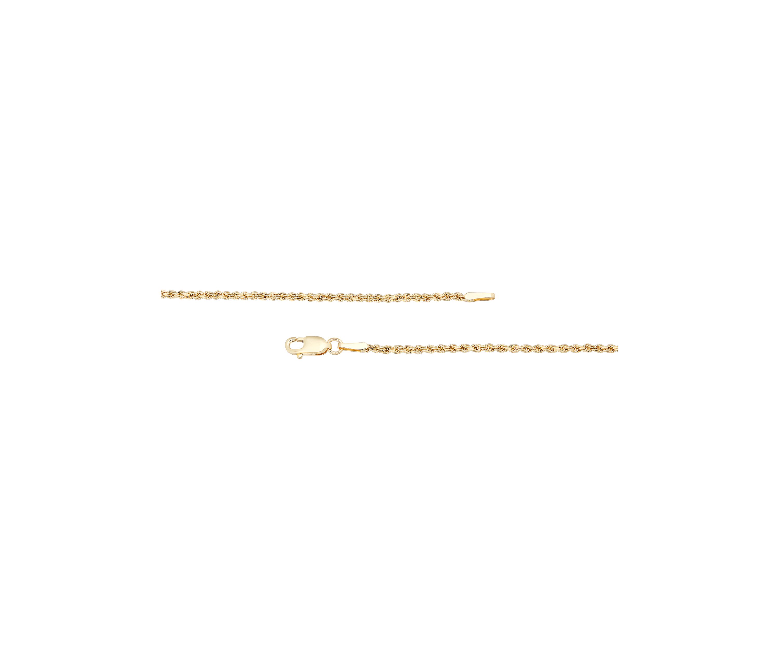 Kids Heavy Hollow Glitter Rope Chain Necklace in 14K Yellow Gold
