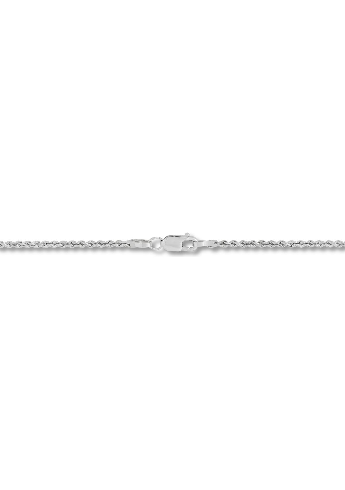 Heavy Hollow Rope Chain Necklace in 14K White Gold