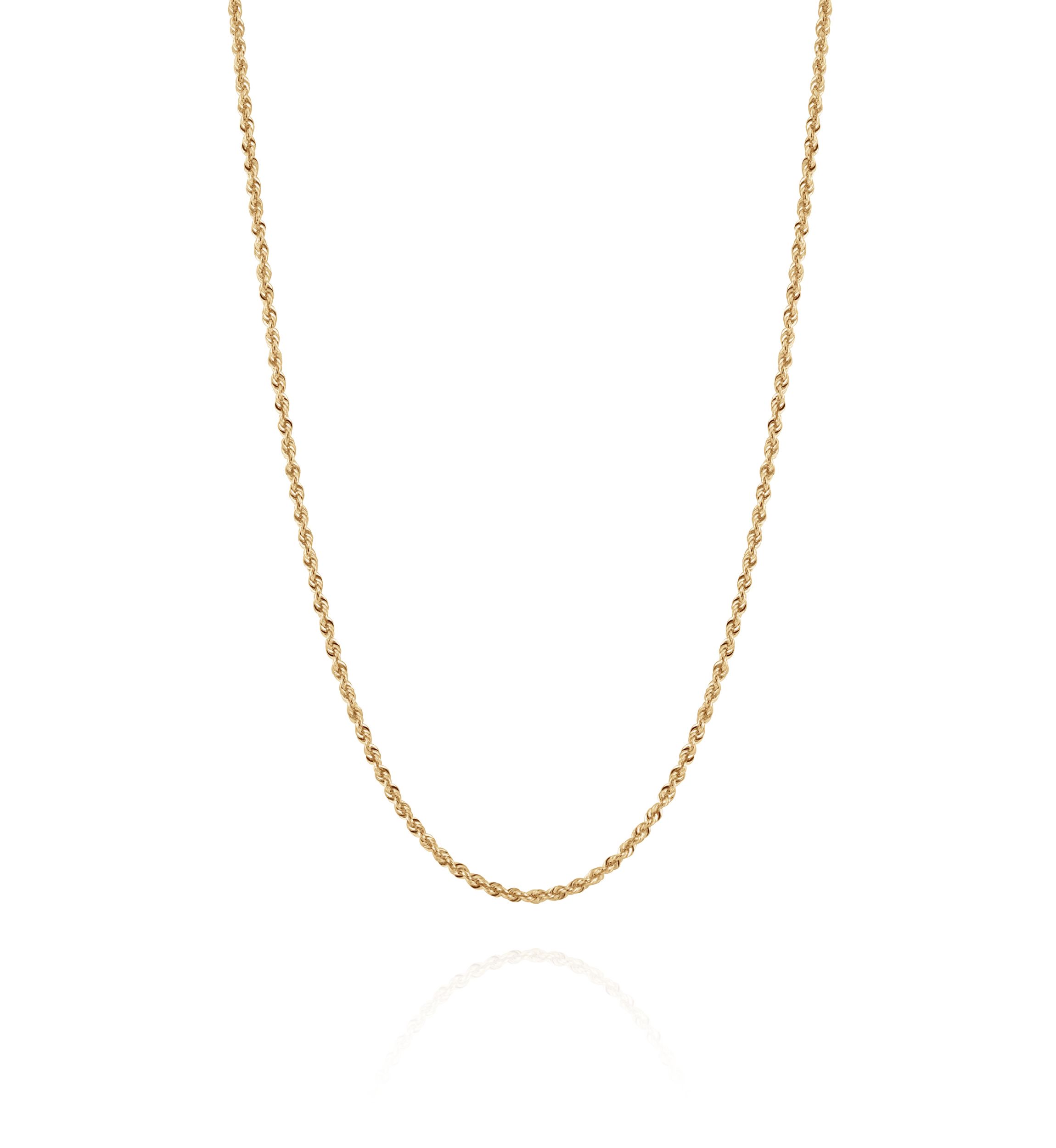  14K Gold Glitter Rope Chain Necklace
