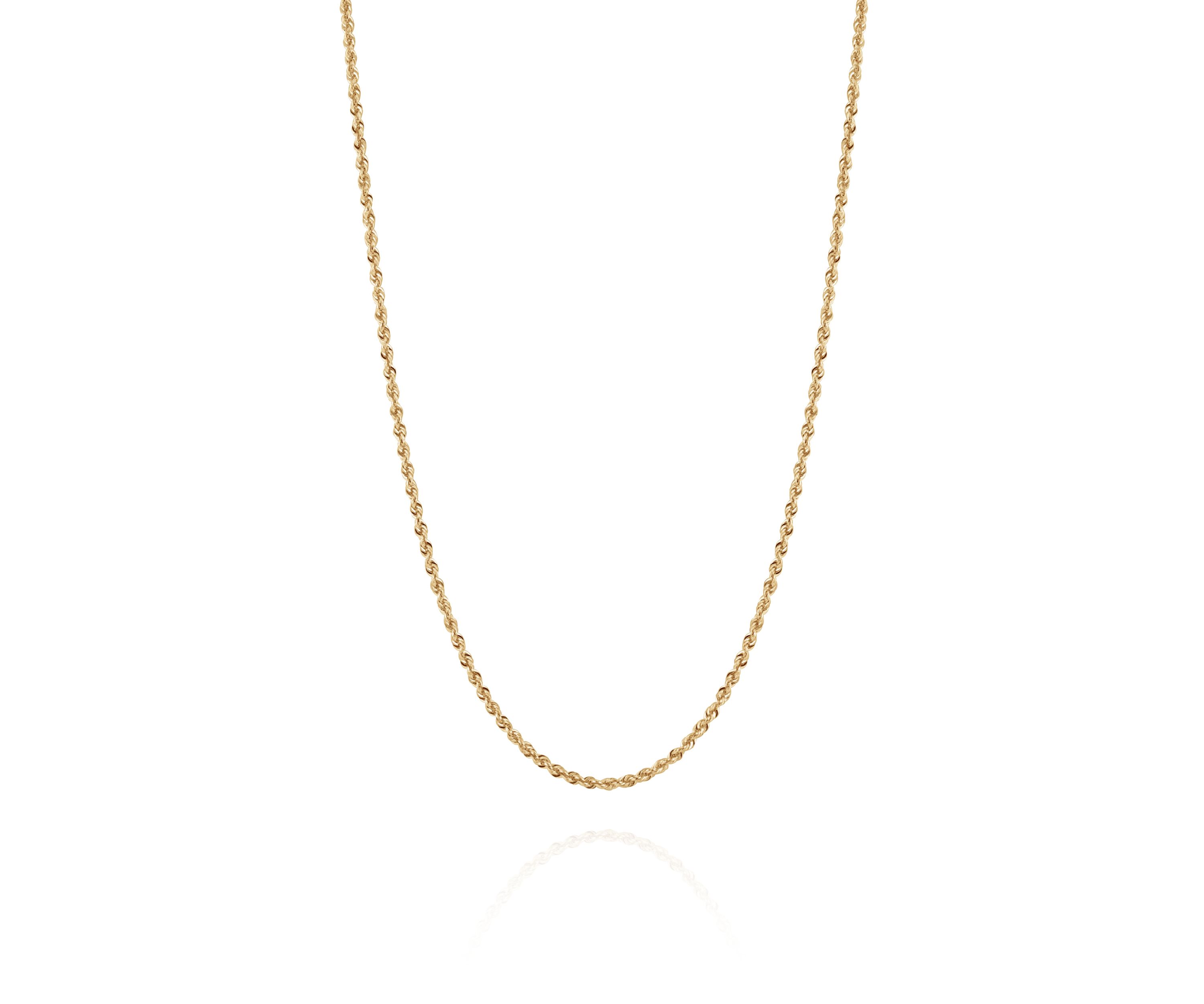  14K Gold Glitter Rope Chain Necklace