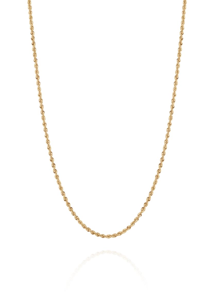  14K Gold Glitter Rope Chain Necklace