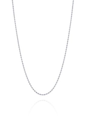 Belk & Co 14K Gold Glitter Rope Chain Necklace, White, 18 in