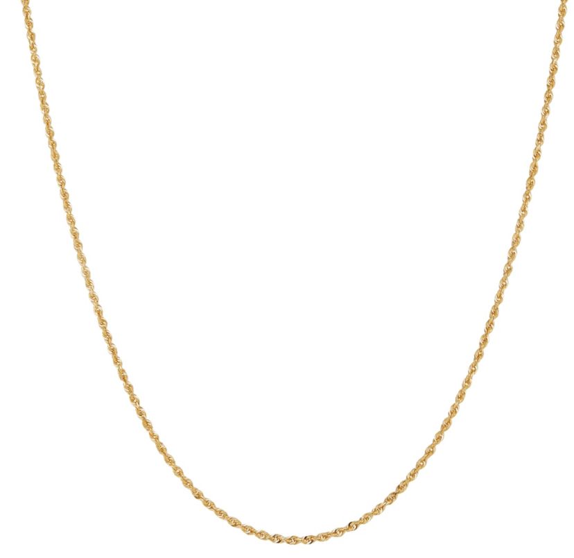 14K Yellow Gold .16mm Rope Chain