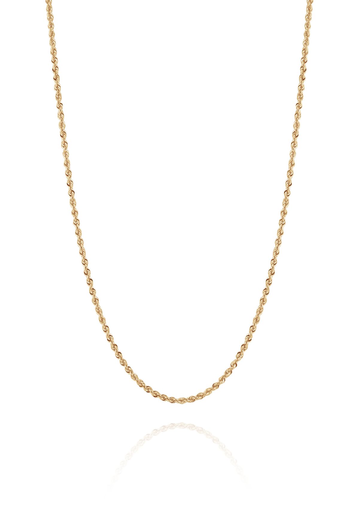  14K Gold Glitter Rope Chain Necklace 