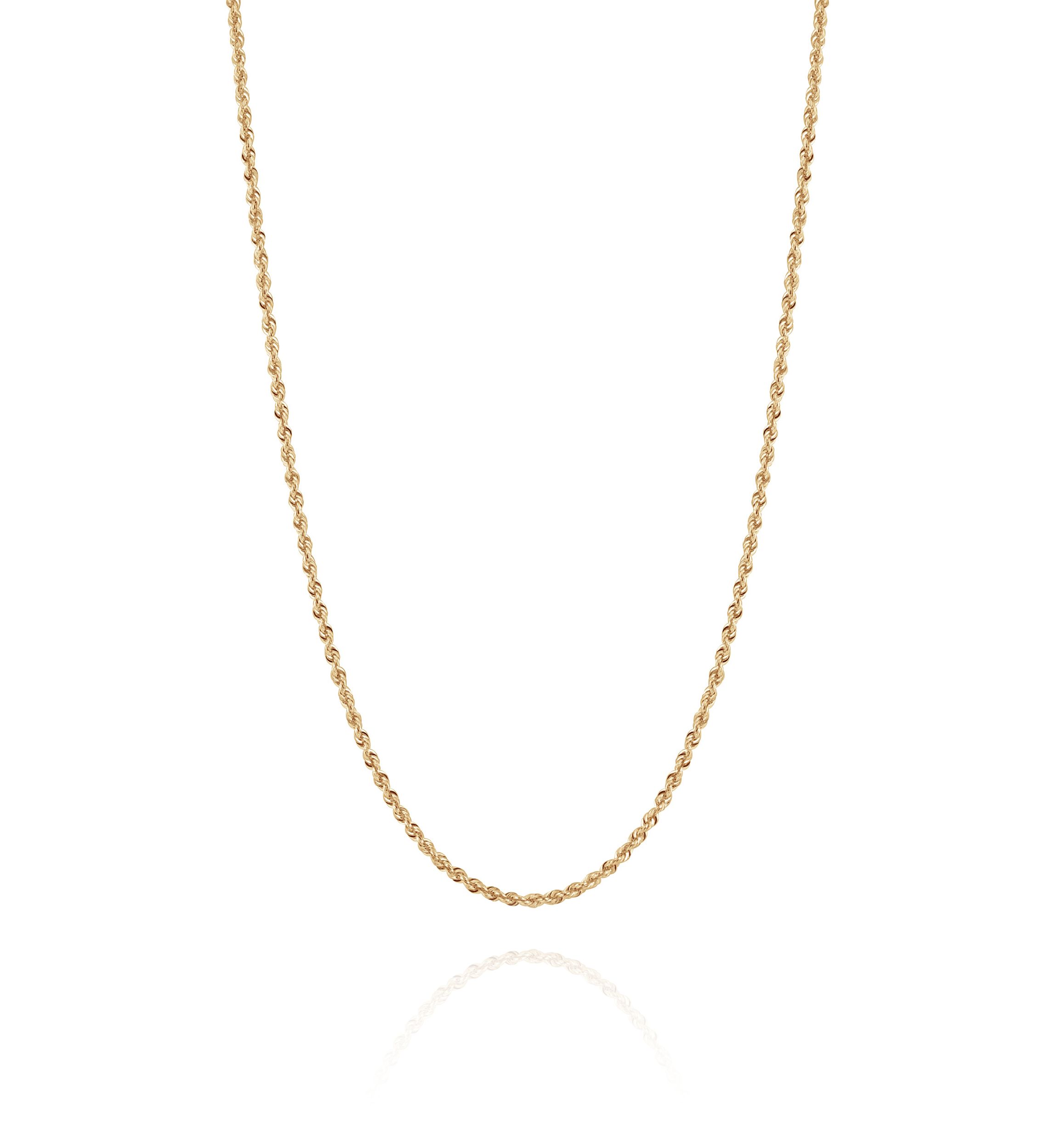  14K Gold Glitter Rope Chain Necklace 
