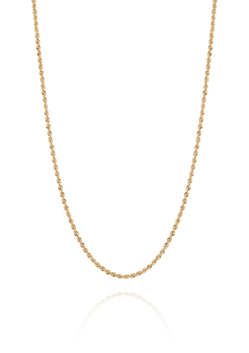  14K Gold Glitter Rope Chain Necklace 