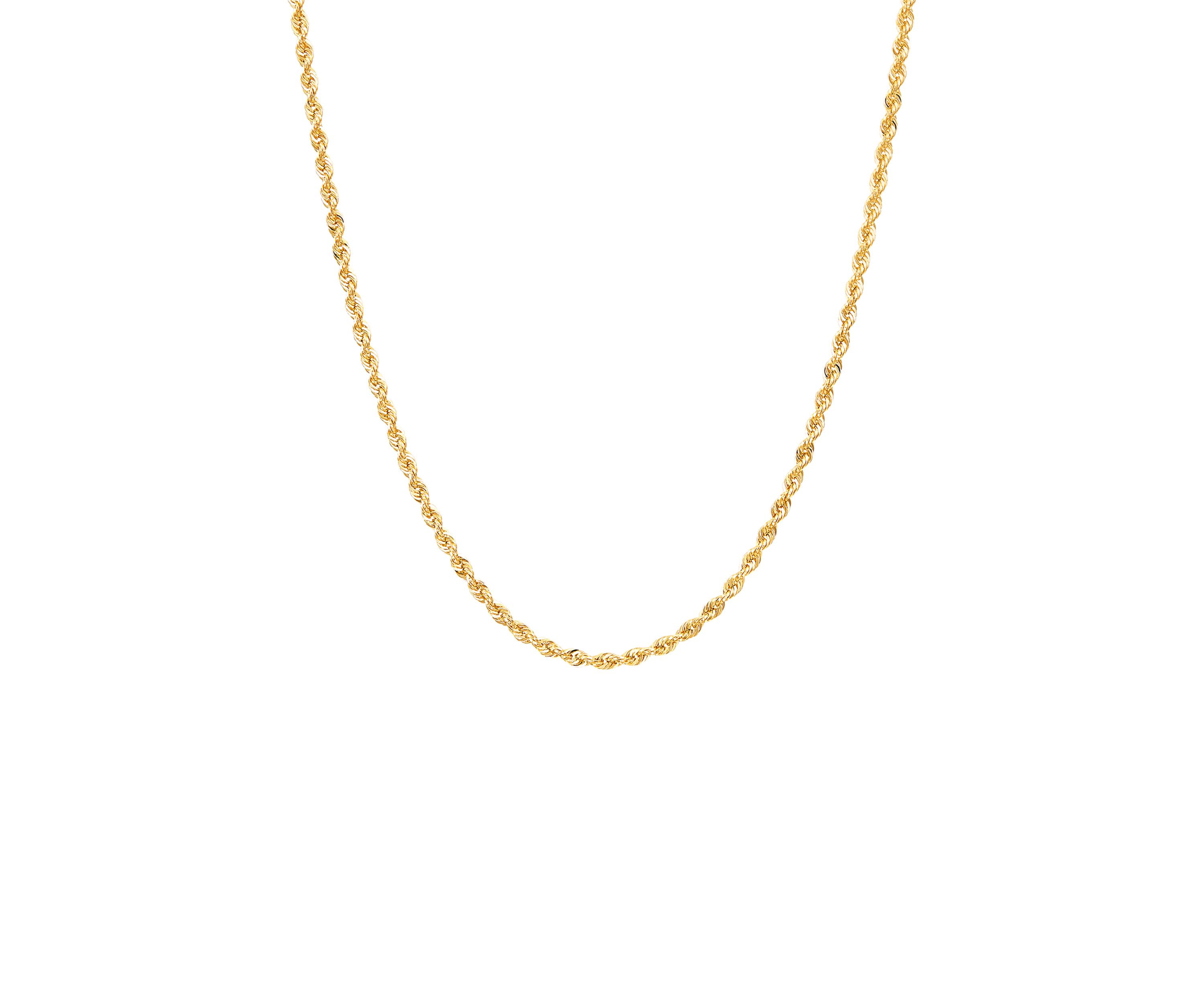 Hollow Glitter Chain in 14K Yellow Gold