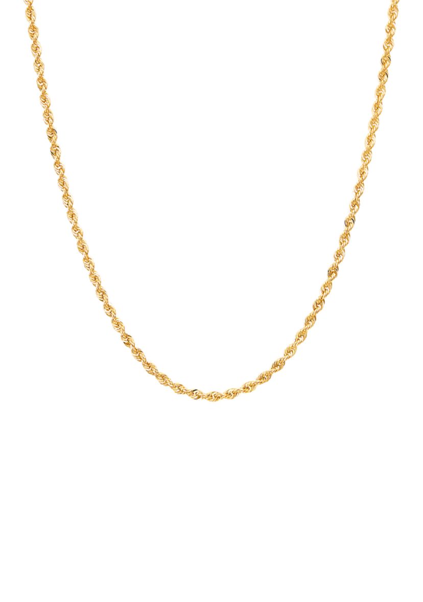 Hollow Glitter Chain in 14K Yellow Gold