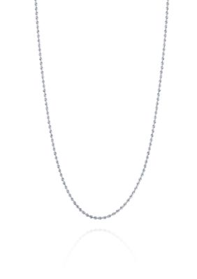 Belk & Co 14K Gold Glitter Rope Chain Necklace, White, 20 in