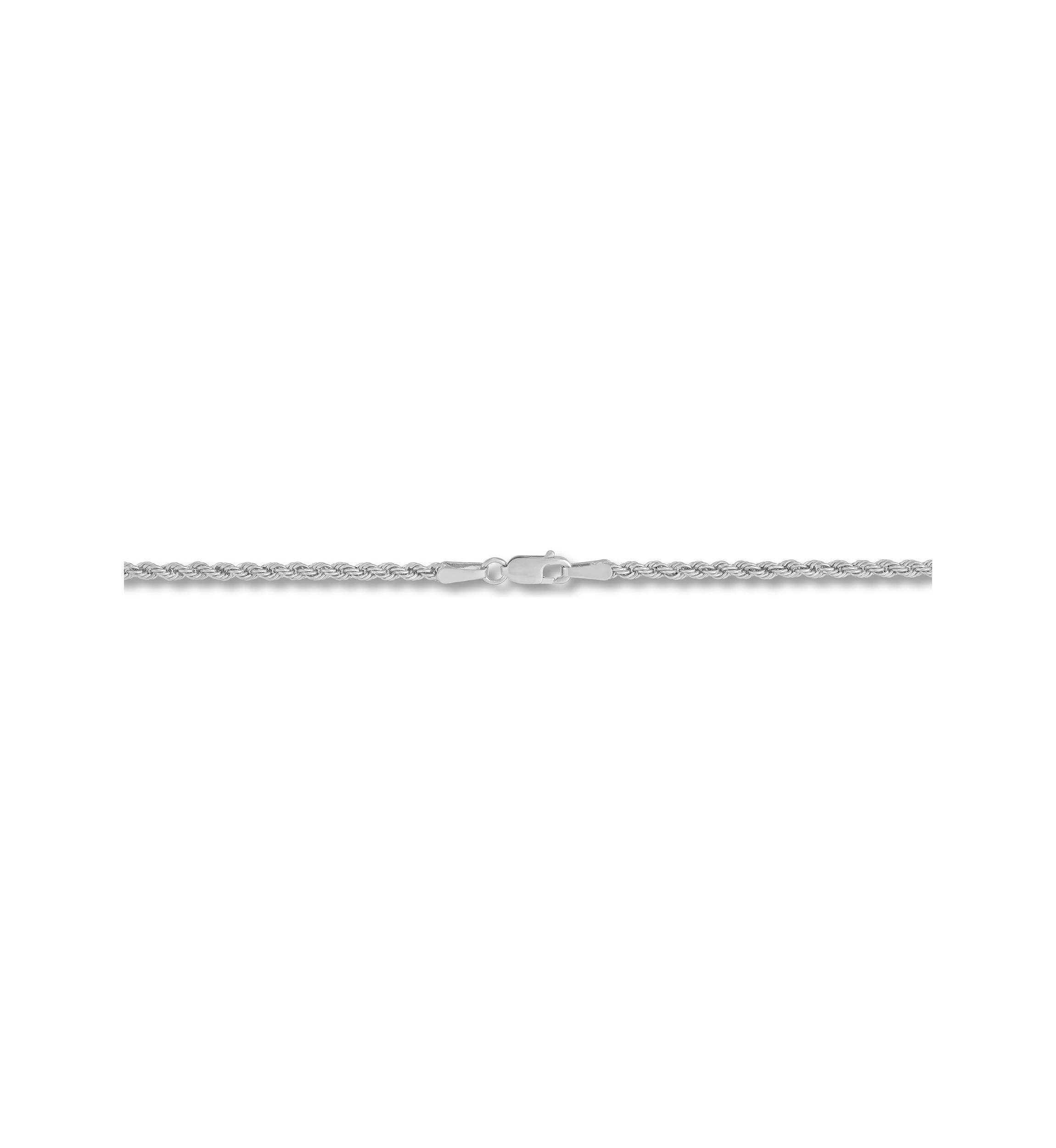 Heavy Hollow Rope Chain Necklace in 14K White Gold