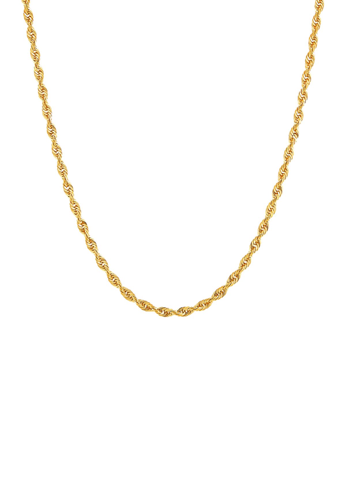 Solid Glitter Necklace in 14K Yellow Gold
