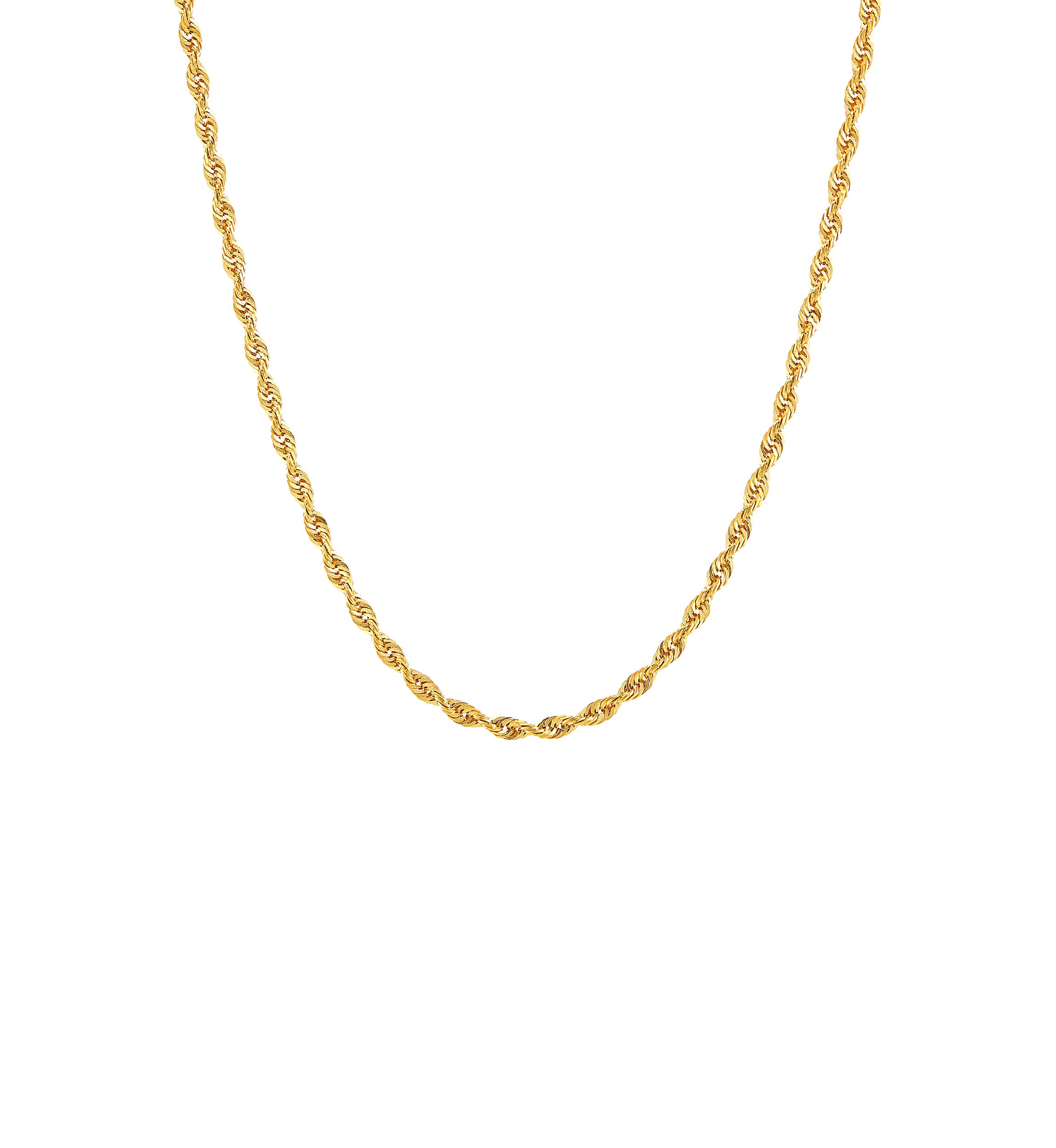 Solid Glitter Necklace in 14K Yellow Gold