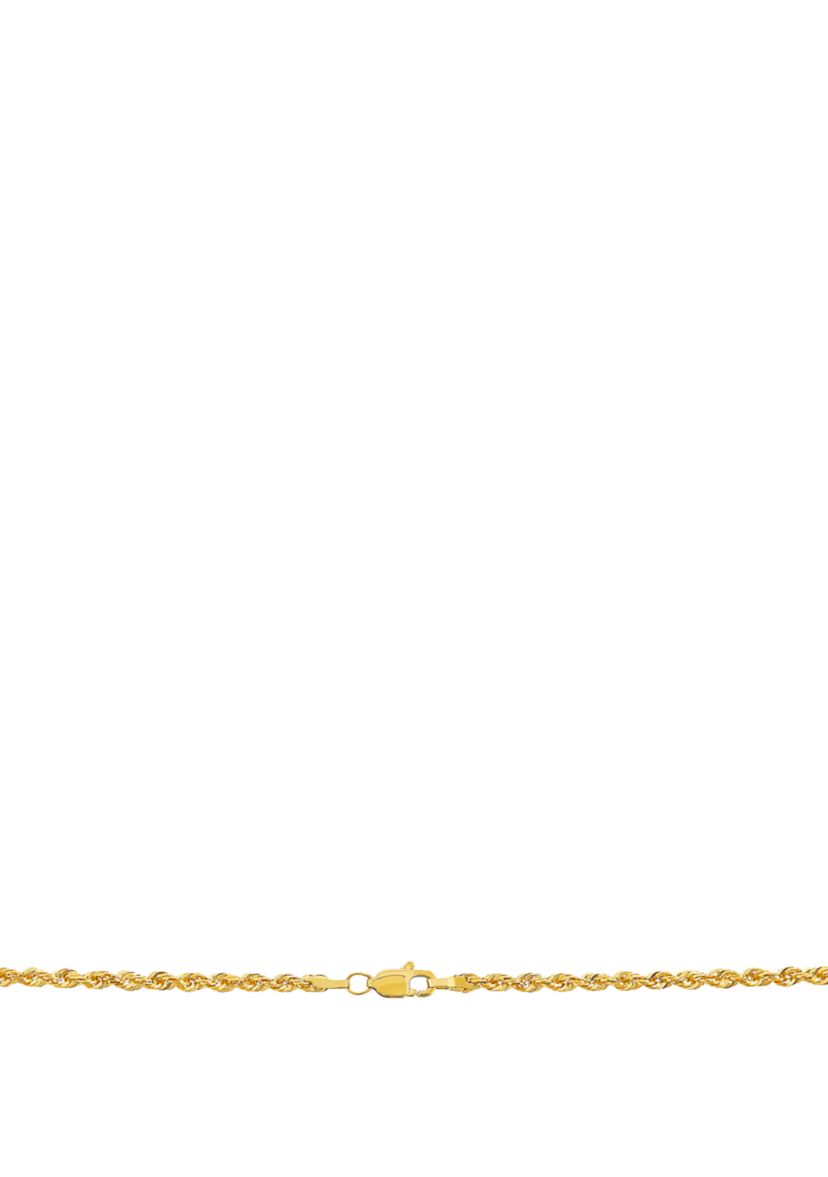 Solid Glitter Necklace in 14K Yellow Gold