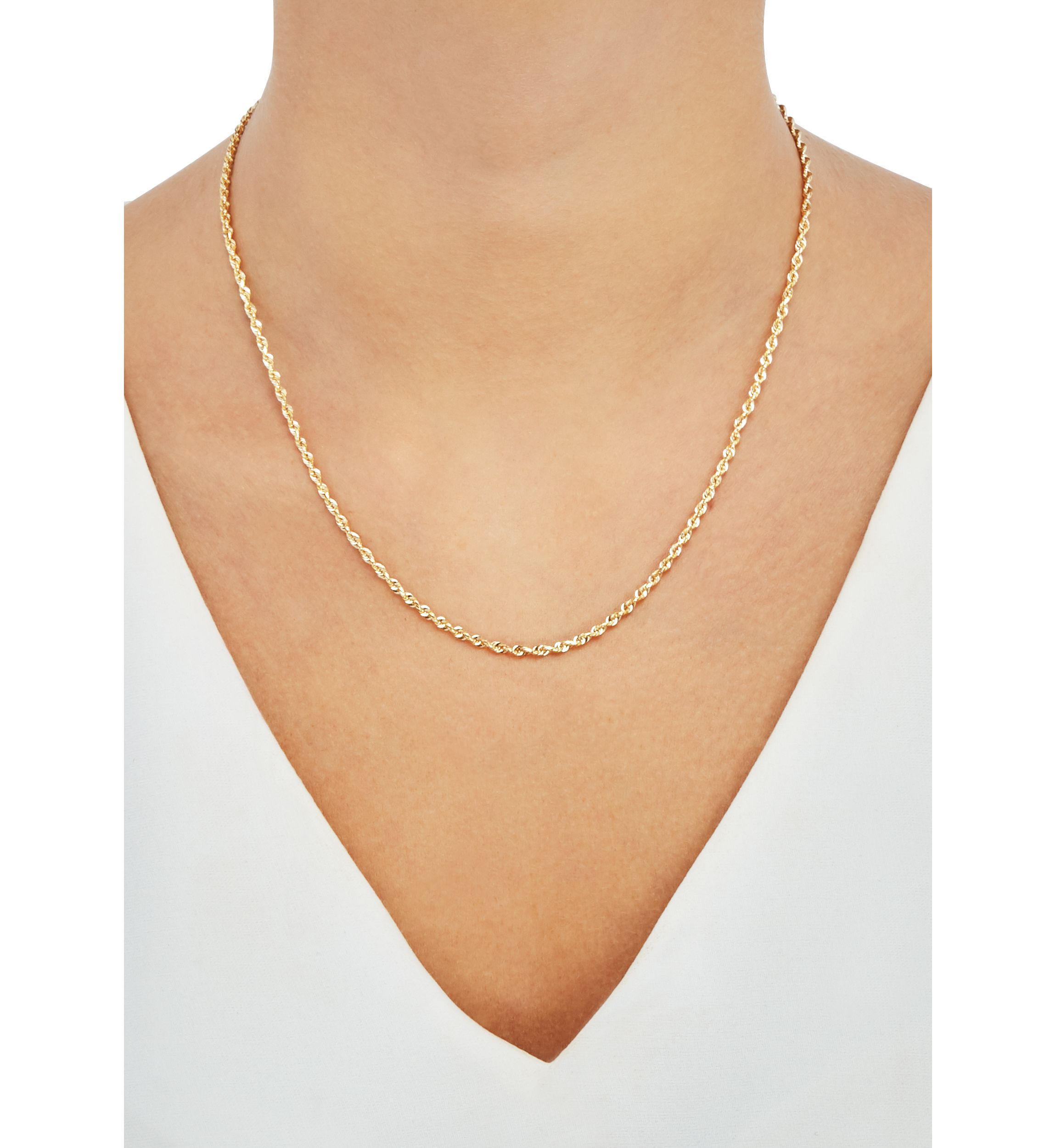 Solid Glitter Necklace in 14K Yellow Gold