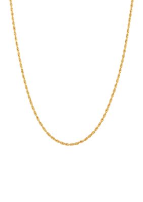 Belk & Co Solid Glitter Chain Necklace in 14K Yellow Gold, 22 in