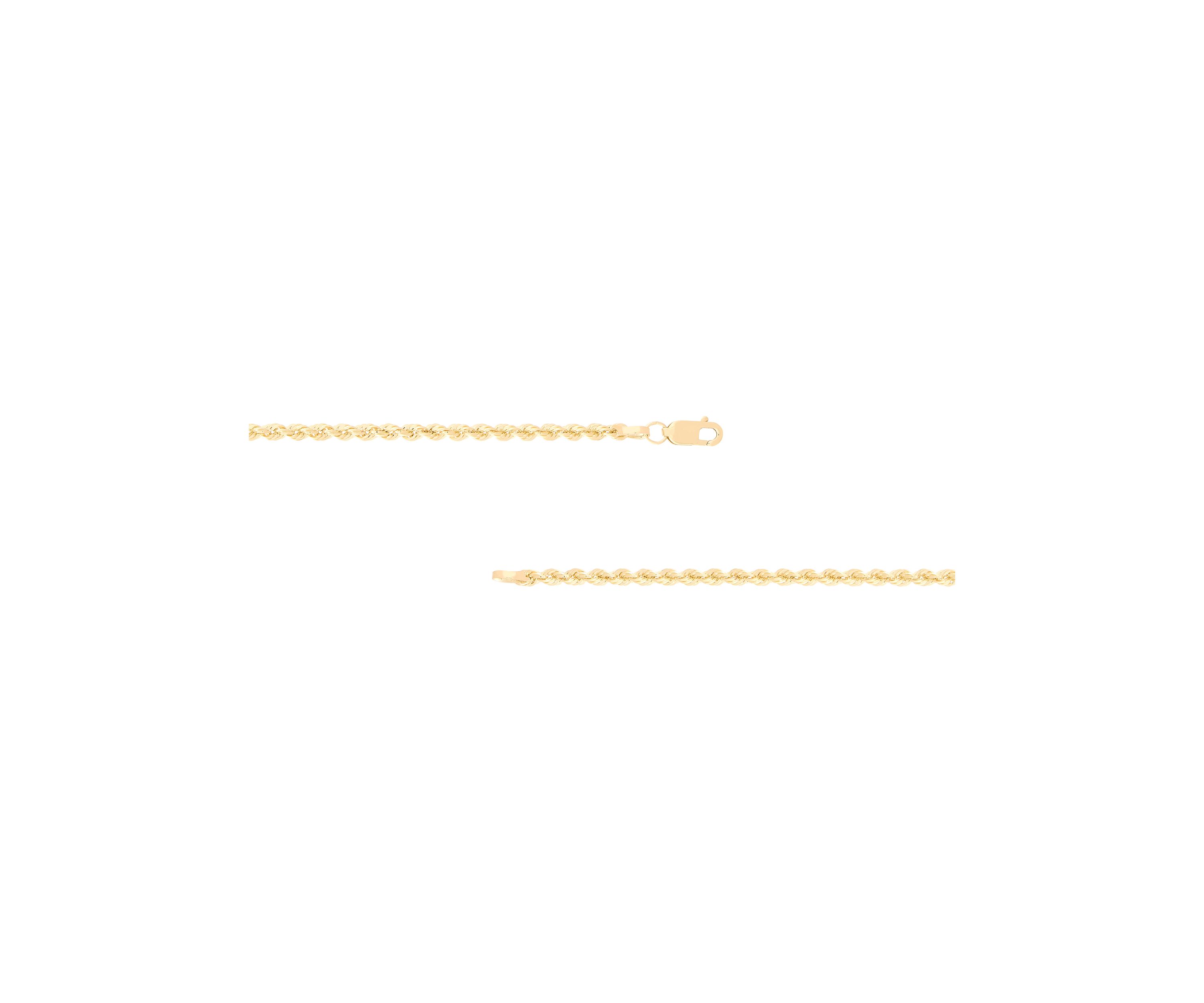 Heavy Hollow Rope Chain Necklace in 14K Yellow Gold