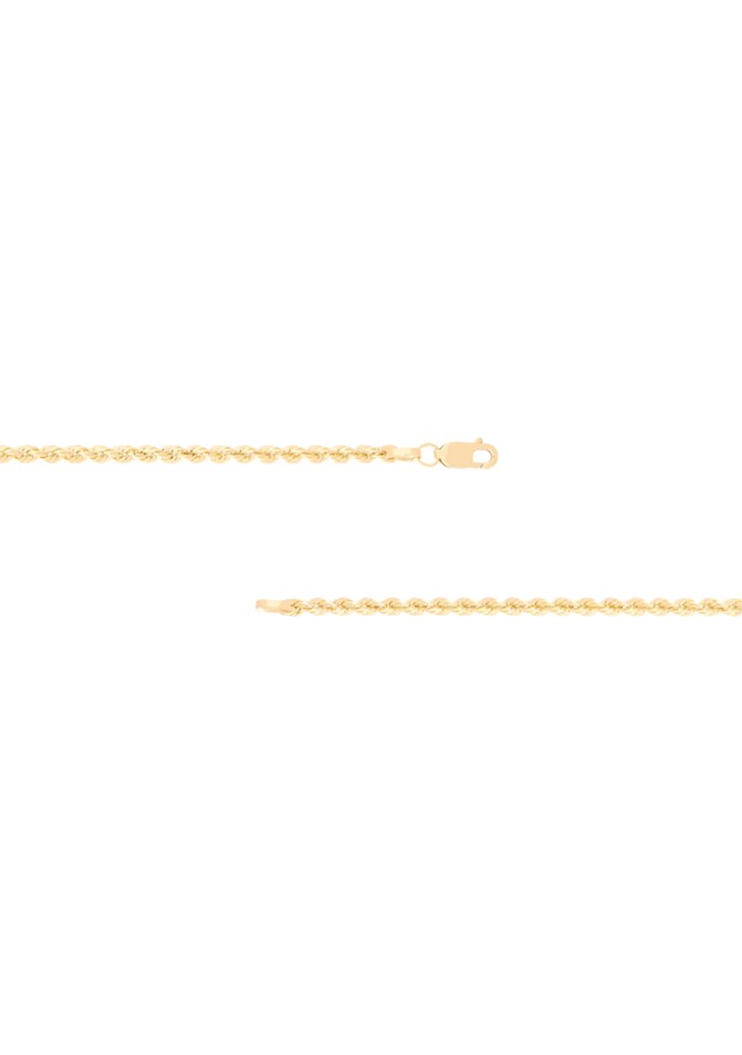 Heavy Hollow Rope Chain Necklace in 14K Yellow Gold