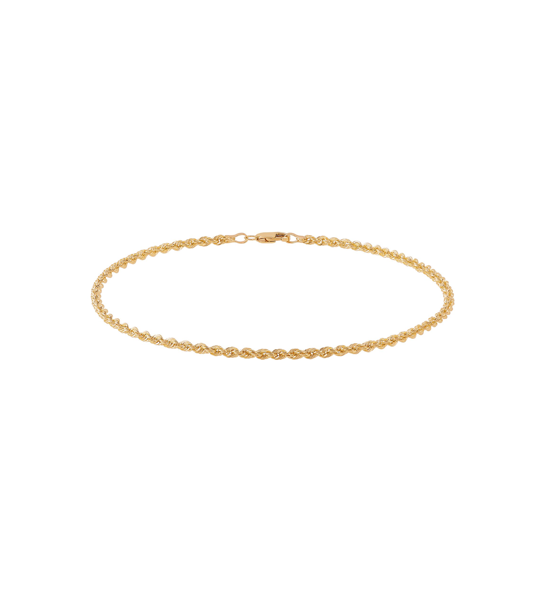 Hollow Rope Bracelet in 14K Yellow Gold