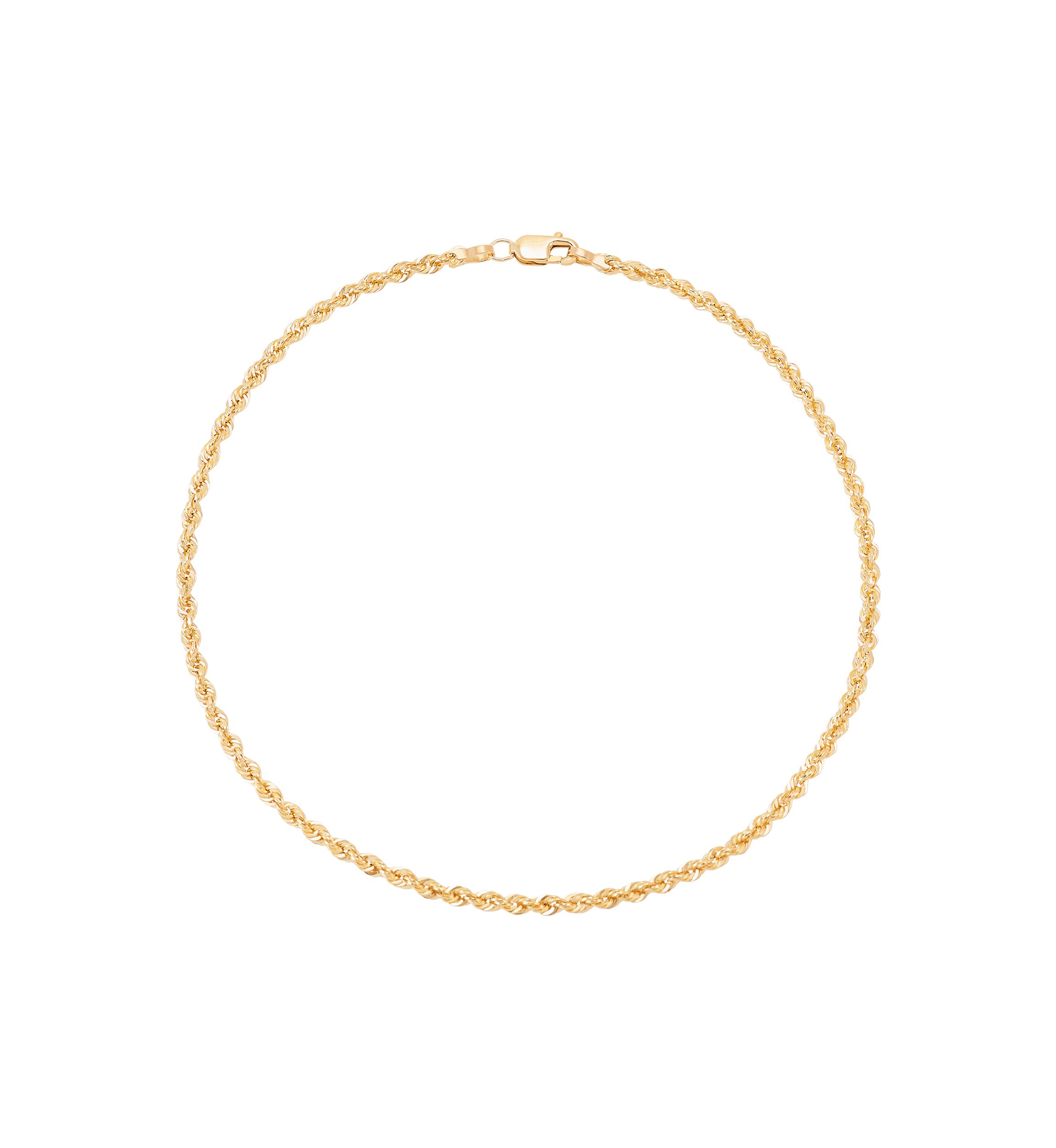Hollow Rope Bracelet in 14K Yellow Gold