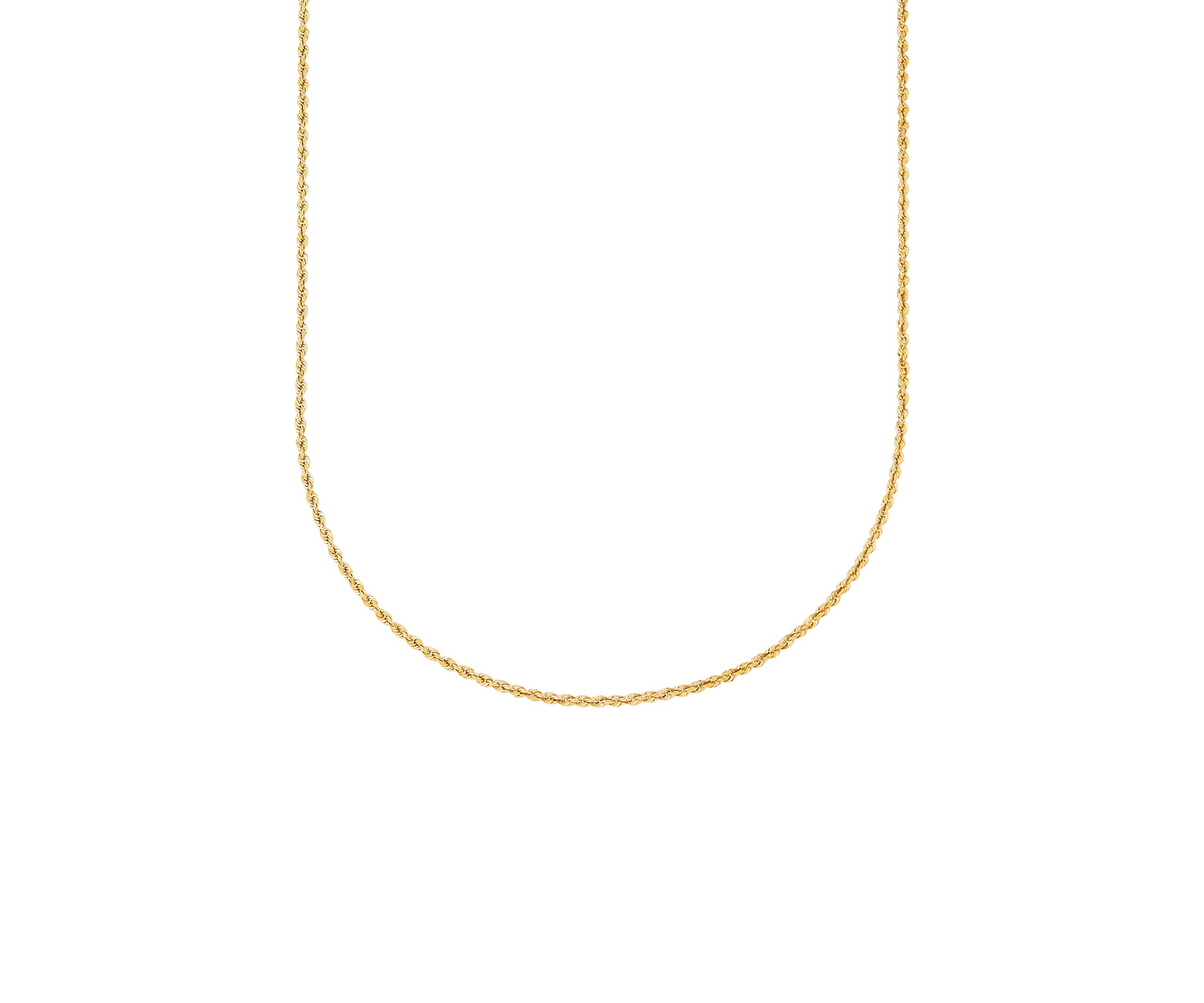 Hollow Ultimate Glitter Chain Necklace in 14K Yellow Gold