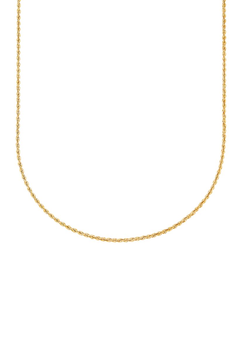 Hollow Ultimate Glitter Chain Necklace in 14K Yellow Gold
