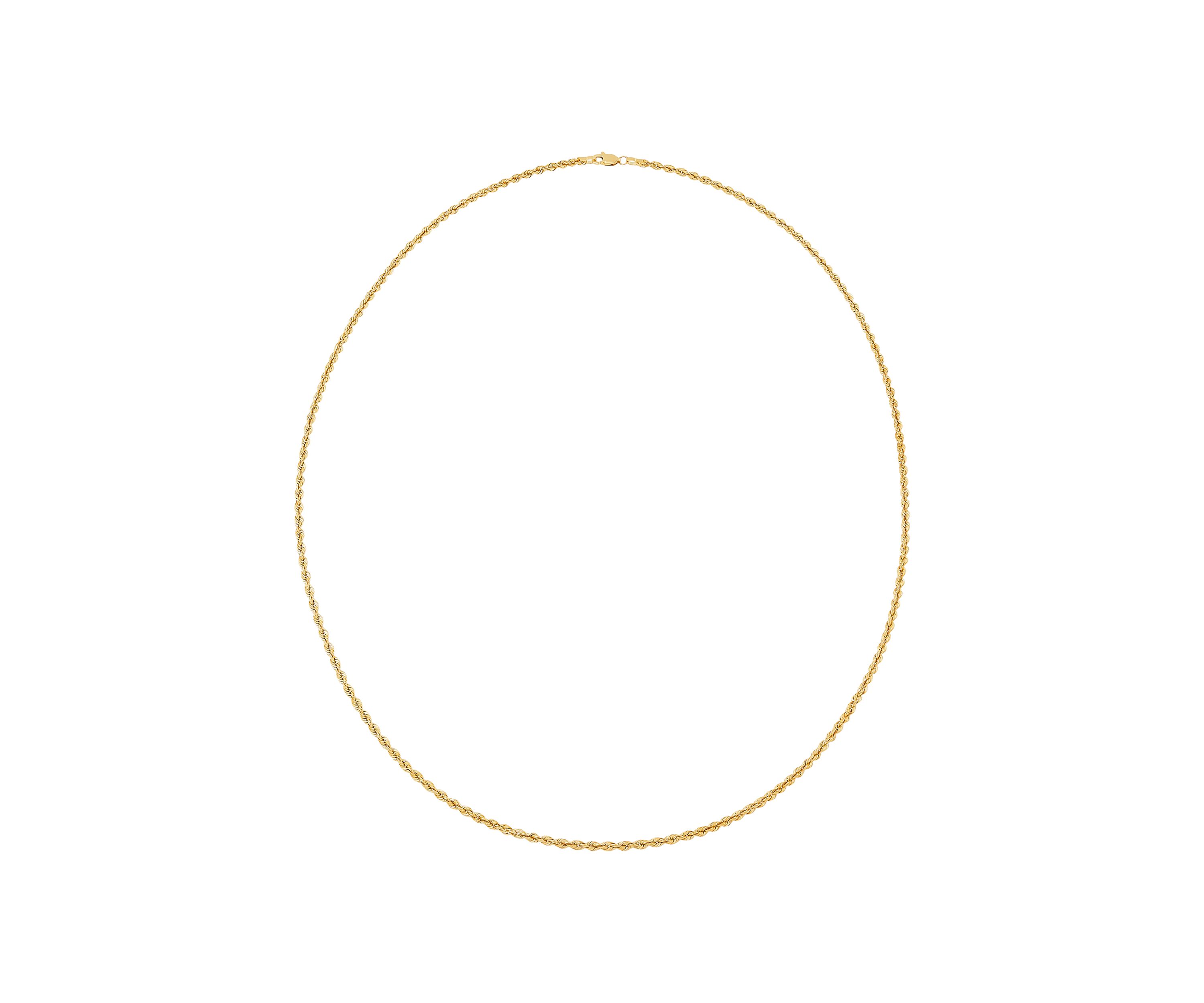 Hollow Ultimate Glitter Chain Necklace in 14K Yellow Gold