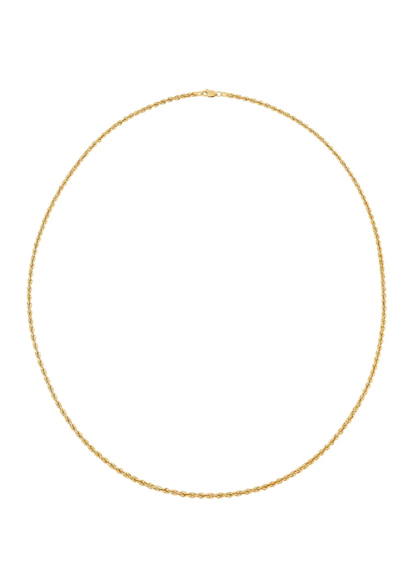 Hollow Ultimate Glitter Chain Necklace in 14K Yellow Gold