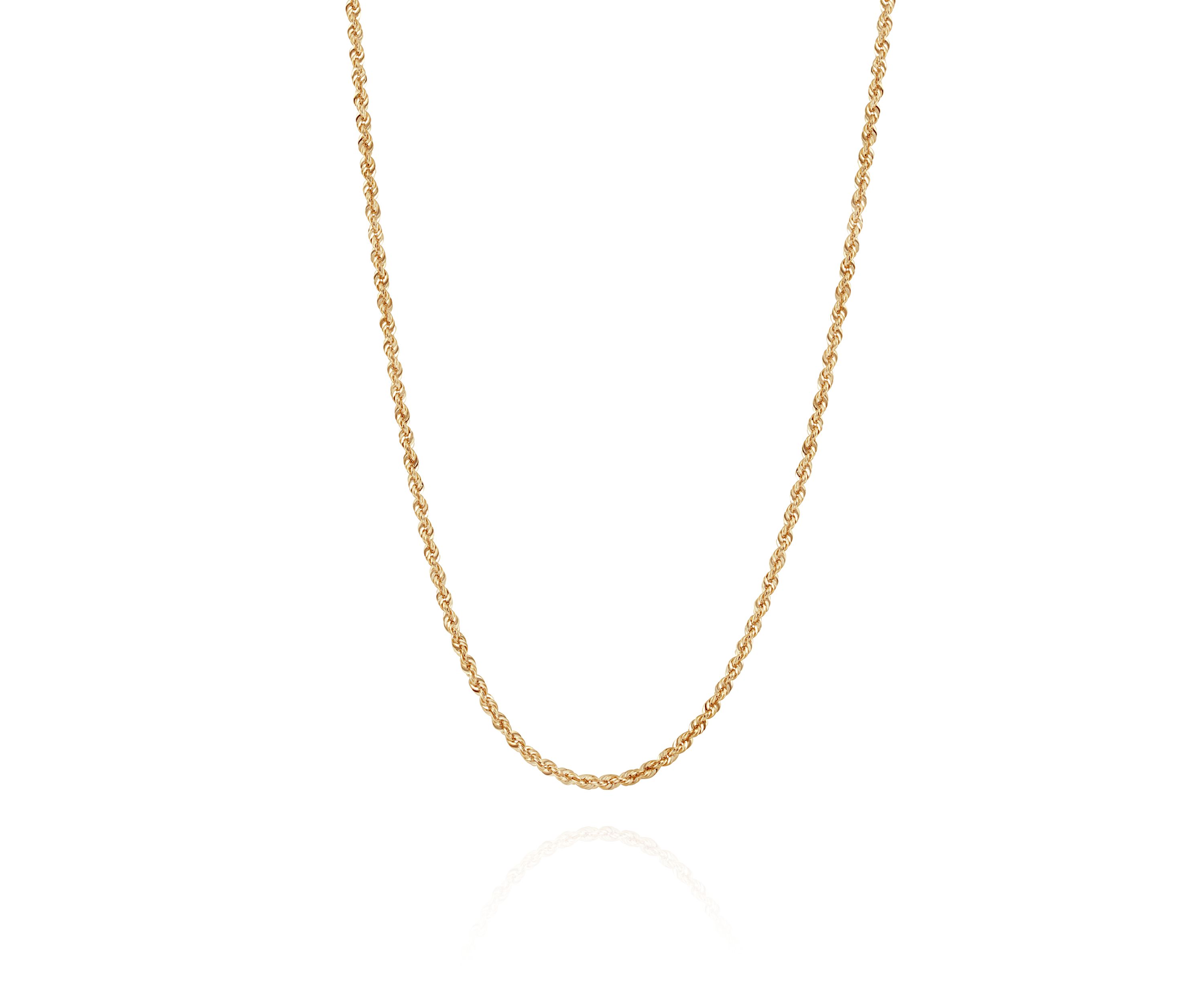 2.5 Millimeter Glitter Necklace in 14K Yellow Gold