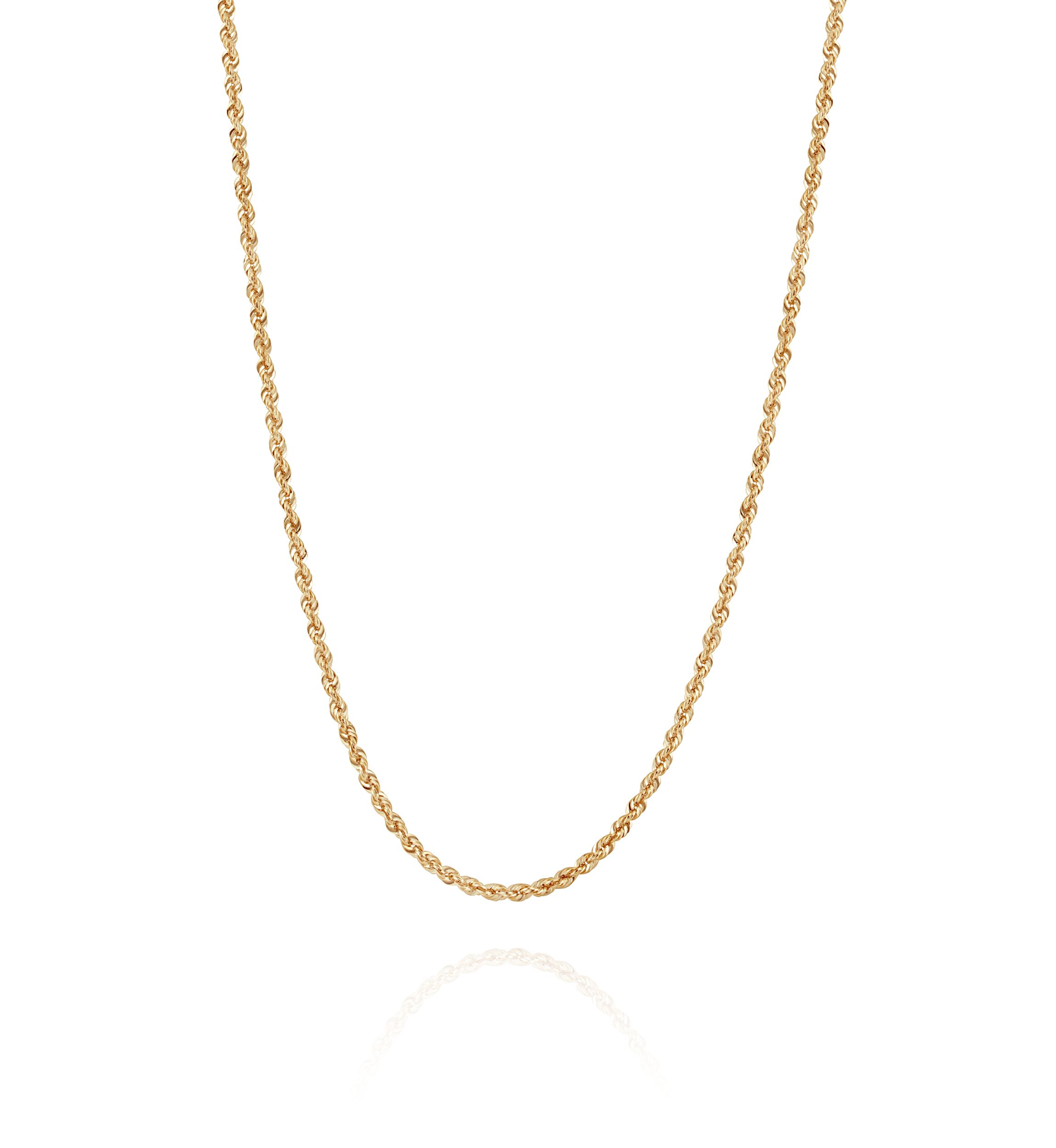 1.5 Millimeter Glitter Necklace in 14K Yellow Gold