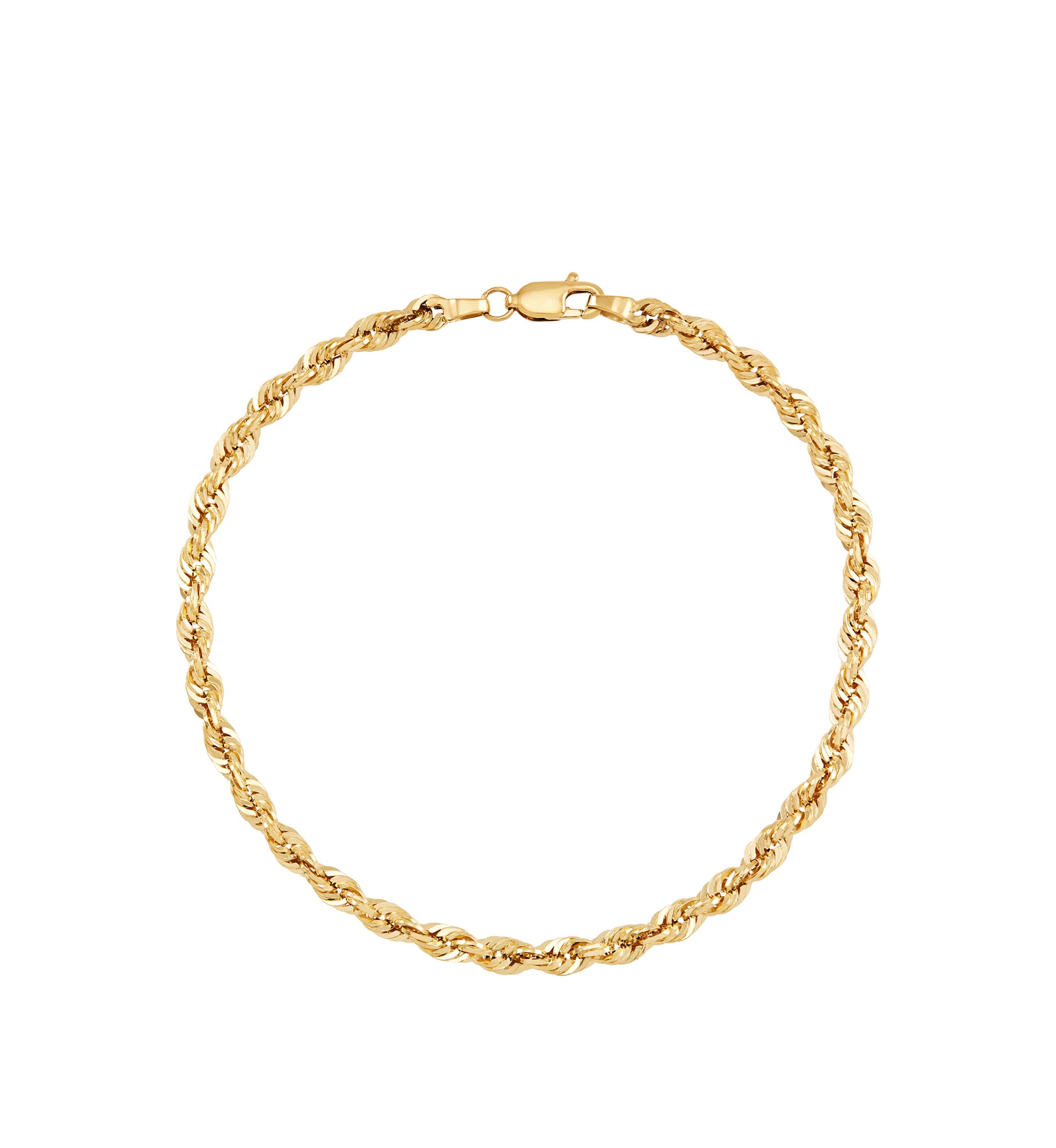 Mens Gold Glitter Bracelet in 14k Yellow Gold