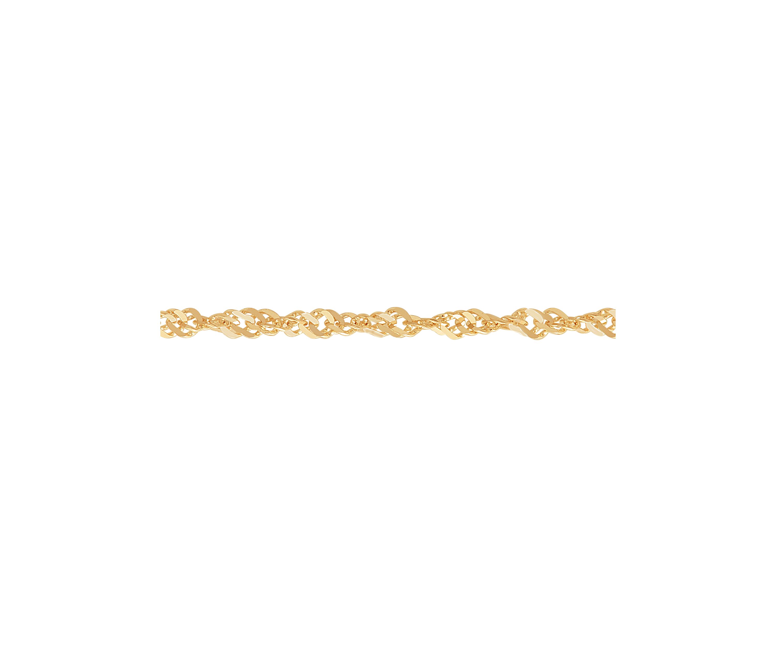 Solid Singapore Chain Necklace in 14K Yellow Gold