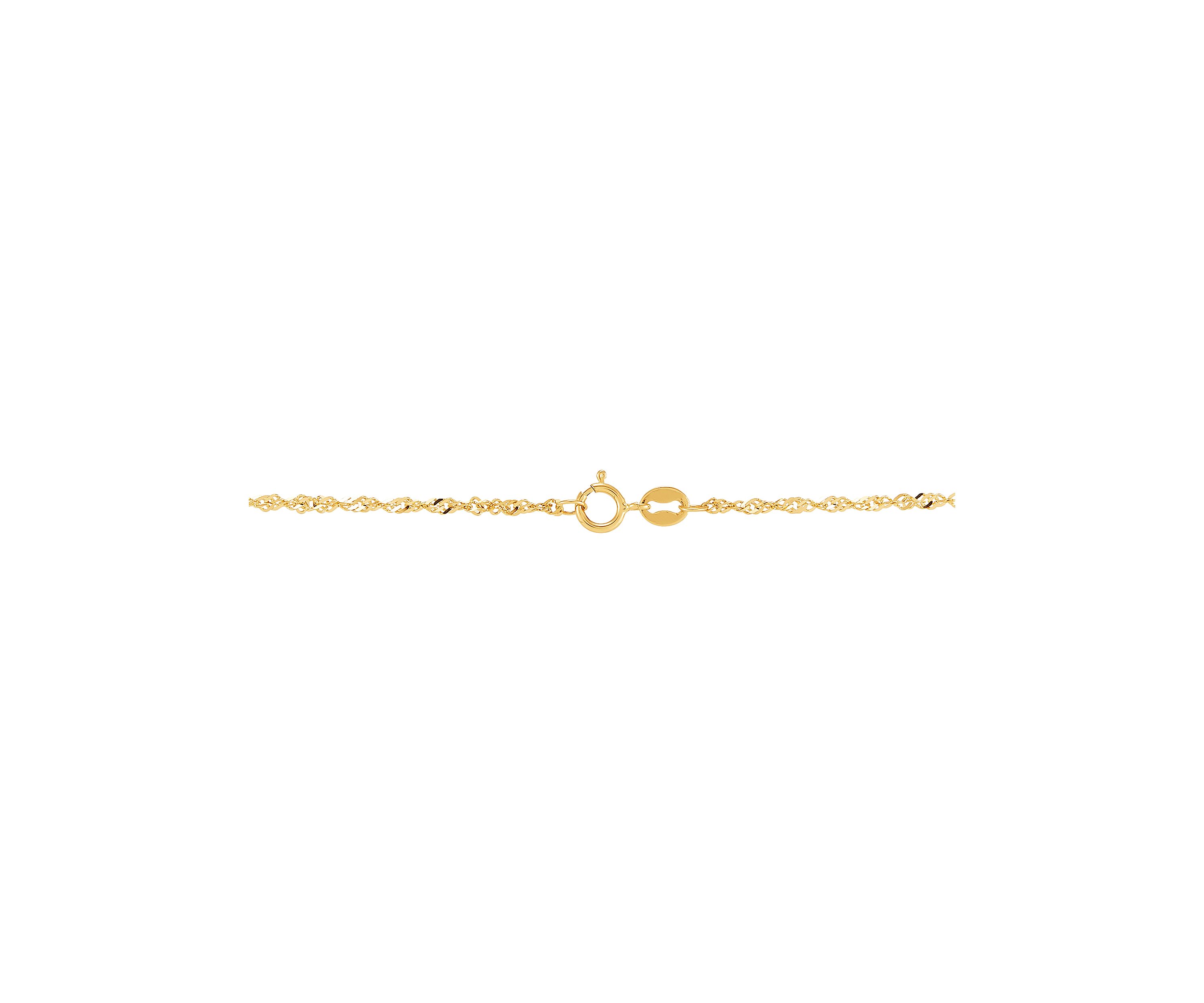 Solid Singapore Chain Necklace in 14K Yellow Gold