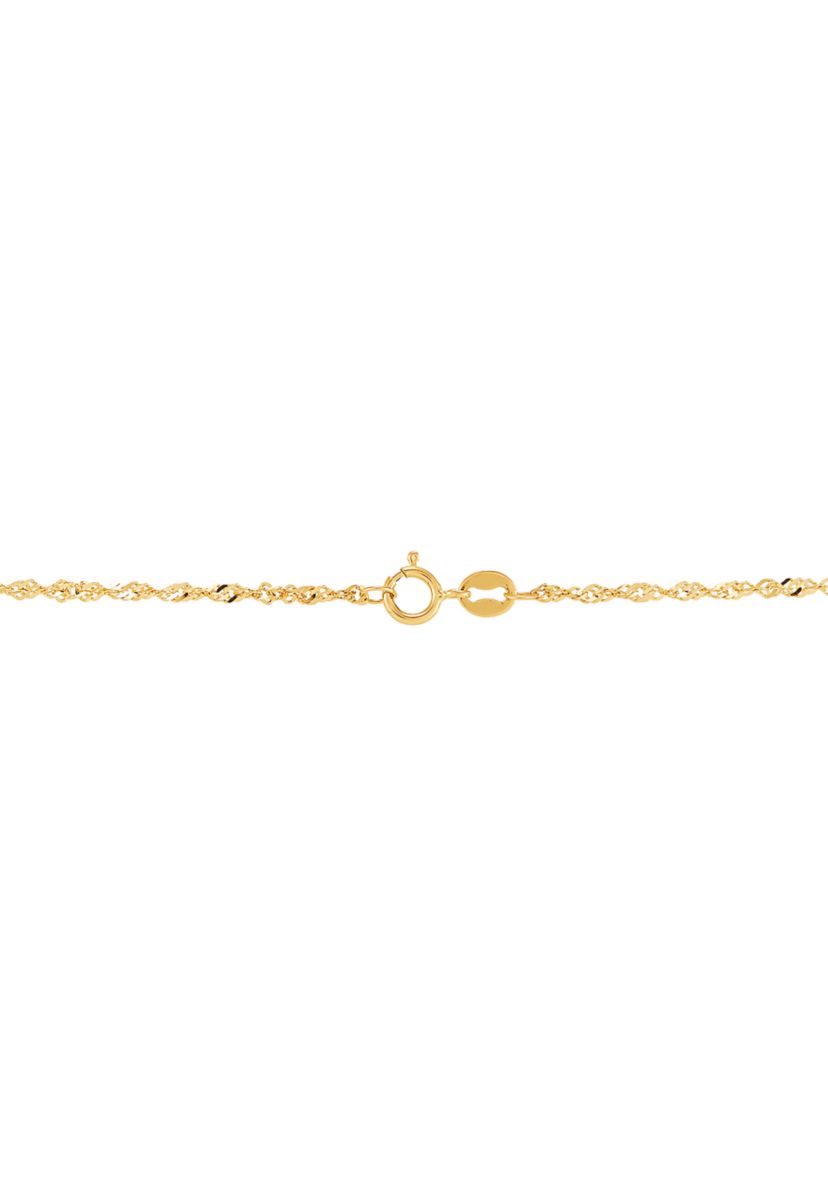 Solid Singapore Chain Necklace in 14K Yellow Gold