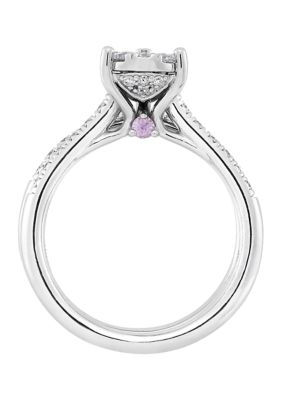 Belk & Co 1 Ct. T.w. Pear Diamond And Pink Sapphire Bridal Ring Set In 10K White Gold