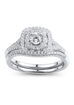 Belk & Co 3/8 Ct. T.w. Diamond Bridal Ring Set In 10K White Gold
