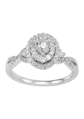 Belk & Co 1/2 Ct. T.w. Diamond Engagement Ring In 10K White Gold