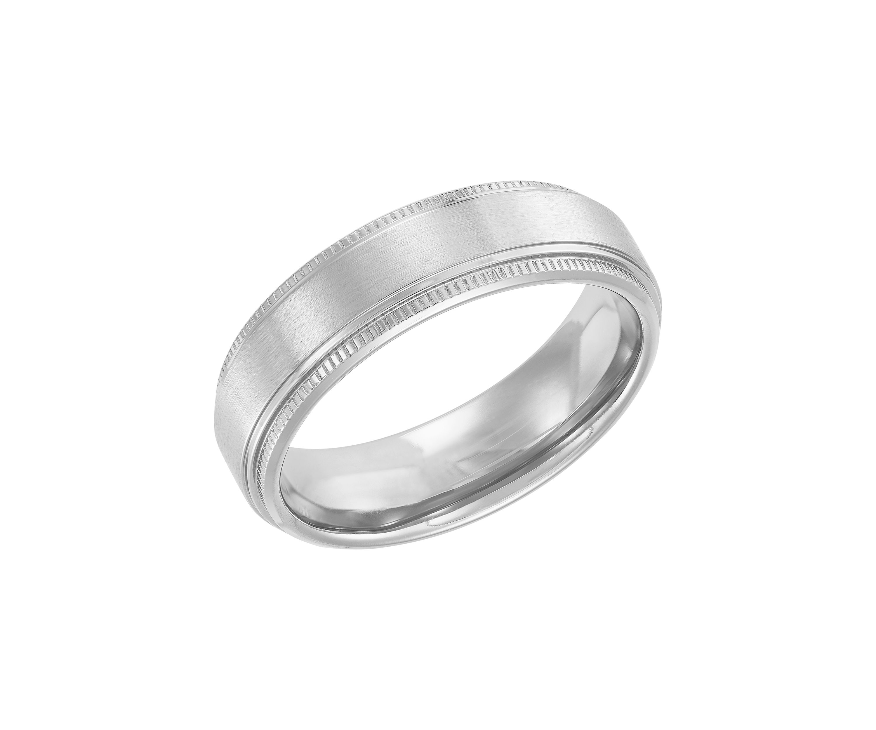 7 Millimeter Gents Band with Milgrain Edges in Titanium