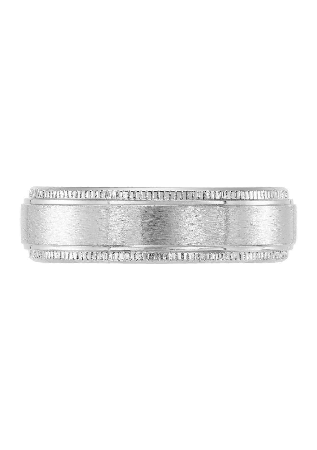 7 Millimeter Gents Band with Milgrain Edges in Titanium