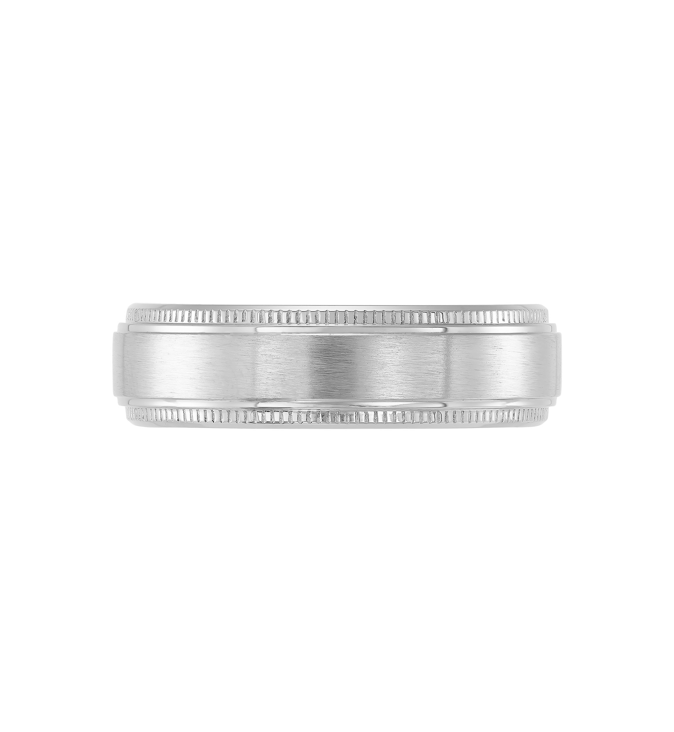 7 Millimeter Gents Band with Milgrain Edges in Titanium