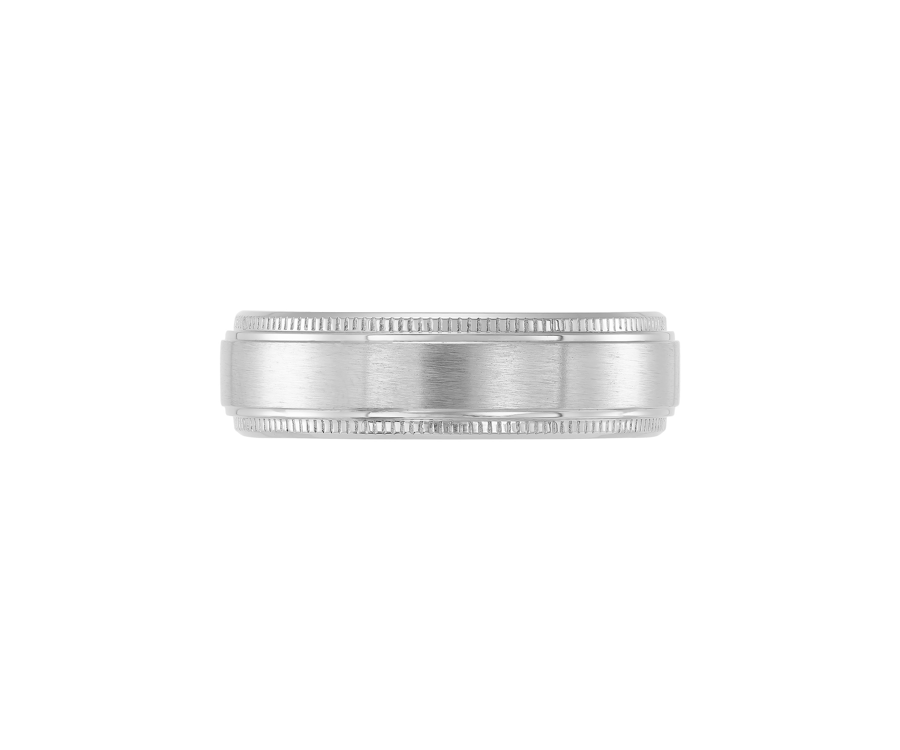 7 Millimeter Gents Band with Milgrain Edges in Titanium