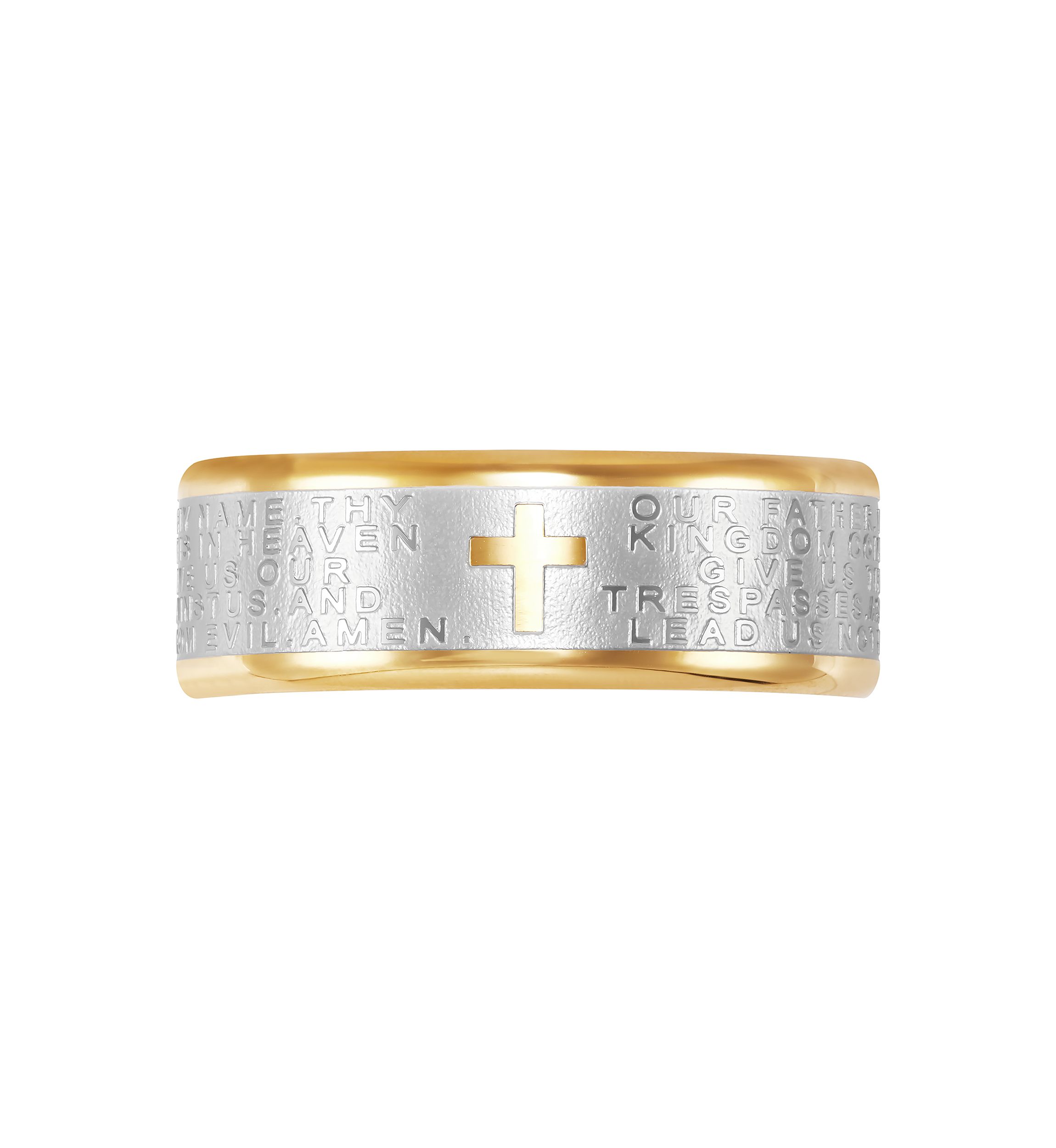 Mens Lords Prayer Band in Stainless Steel