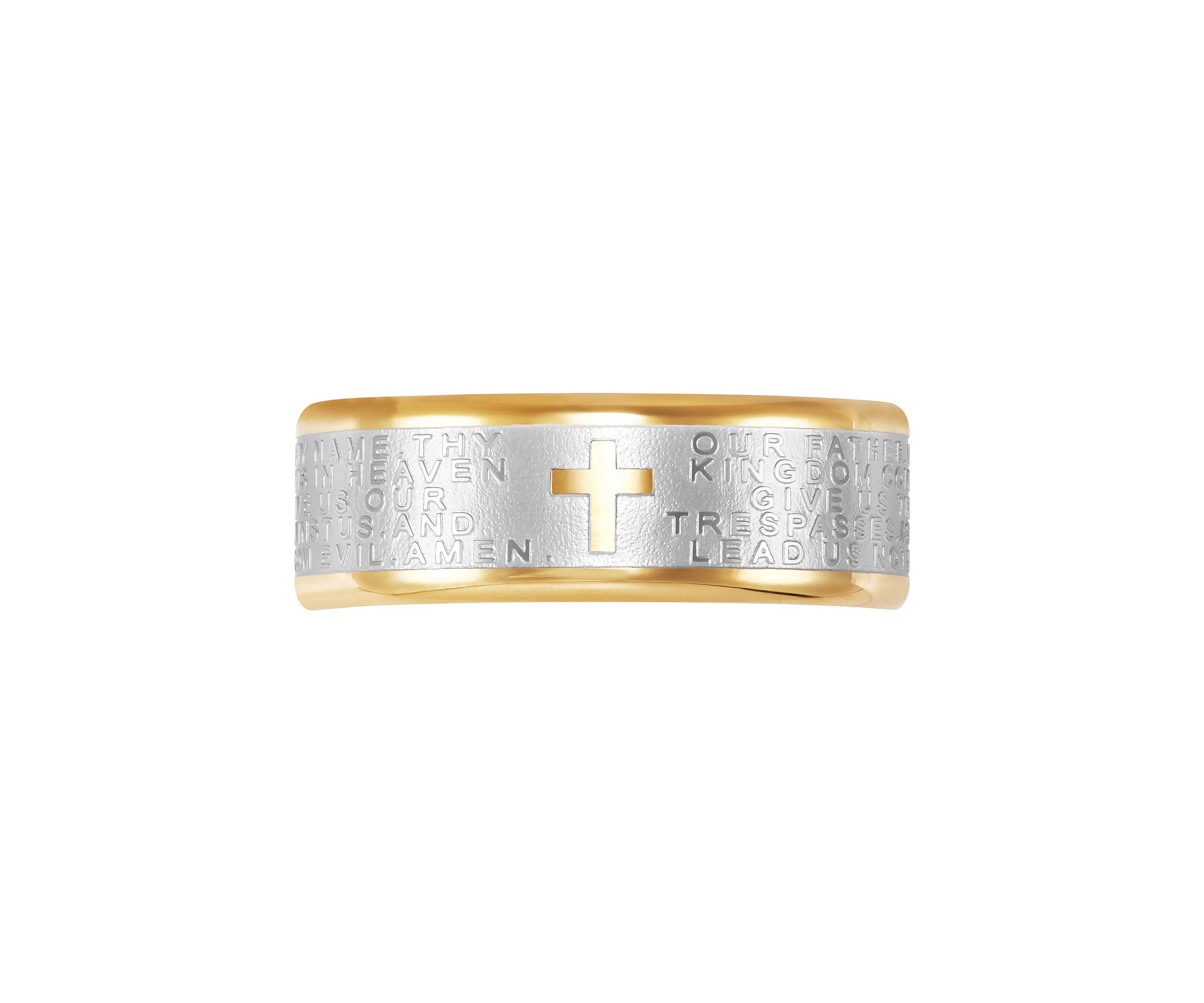 Mens Lords Prayer Band in Stainless Steel