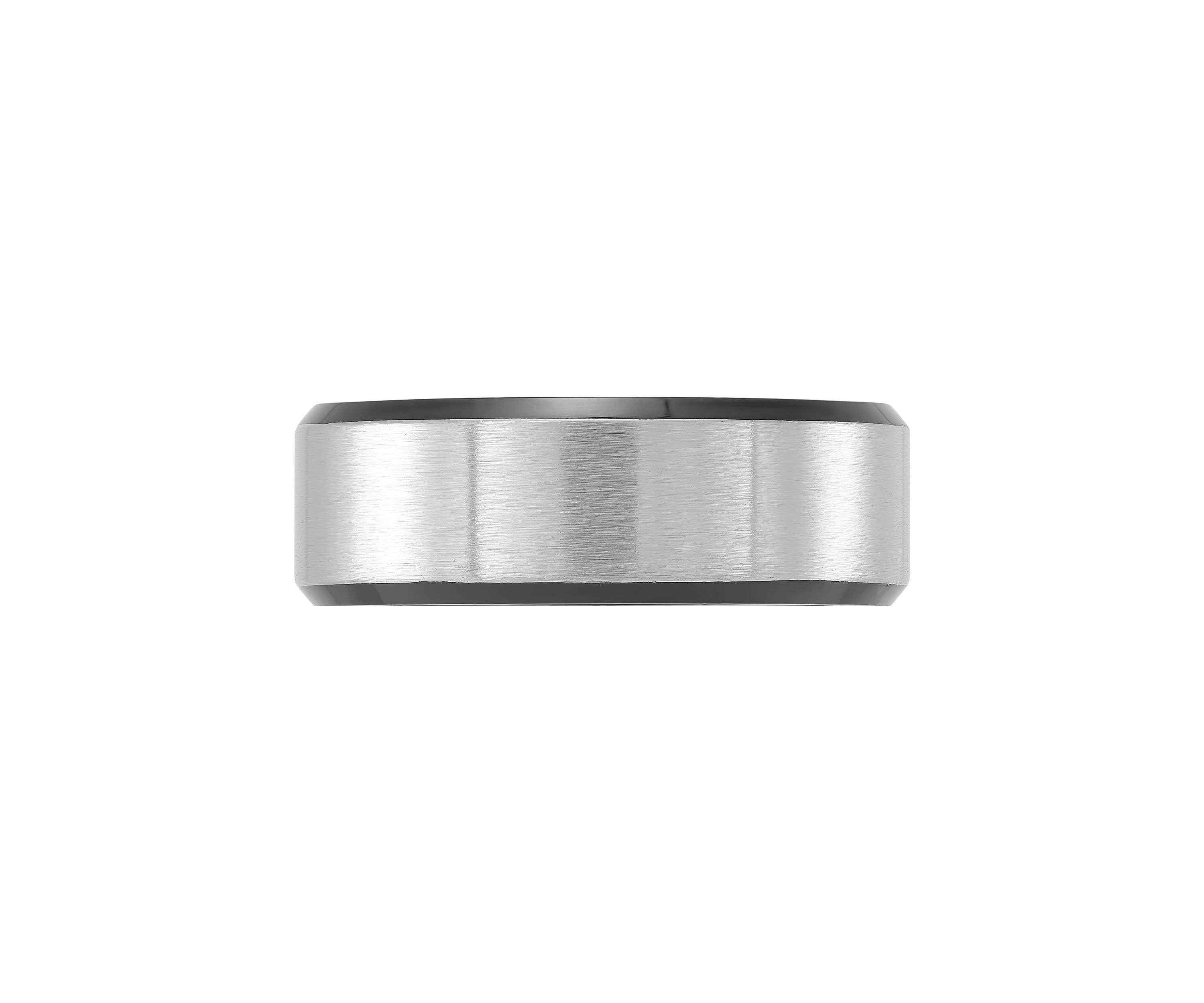 8 Millimeter Two Tone Gents Band in Stainless Steel